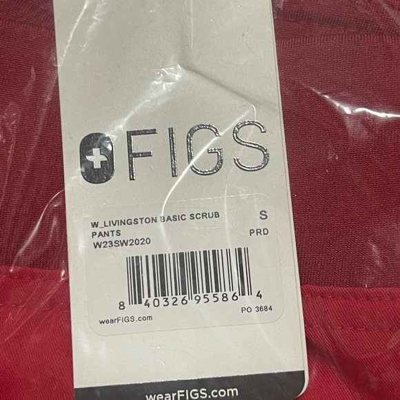 Figs Red Catarina one pocket scrub top XS AND Livingston basic scrub pants S - Picture 3 of 4
